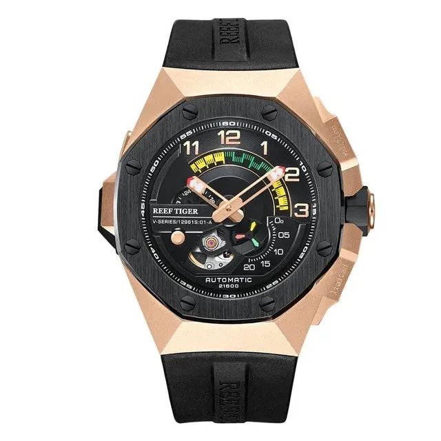 Rubber Strap Luminous Hand Waterproof Automatic Mechanical Watch