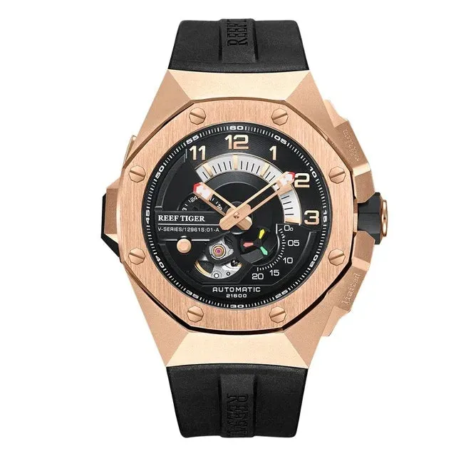 Rubber Strap Luminous Hand Waterproof Automatic Mechanical Watch