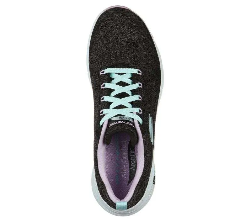 Skechers Women’s Arch Fit Comfy Wave Shoes – Black Lavender