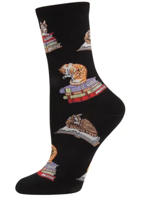 Socksmith Cats On Books Socks Black