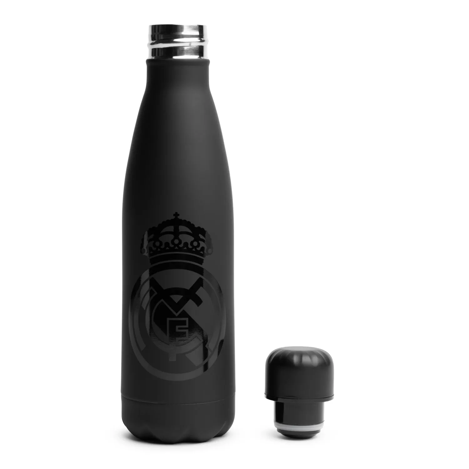 Stainless Steel 500ml Double Wall Rubberized Black Touch Bottle