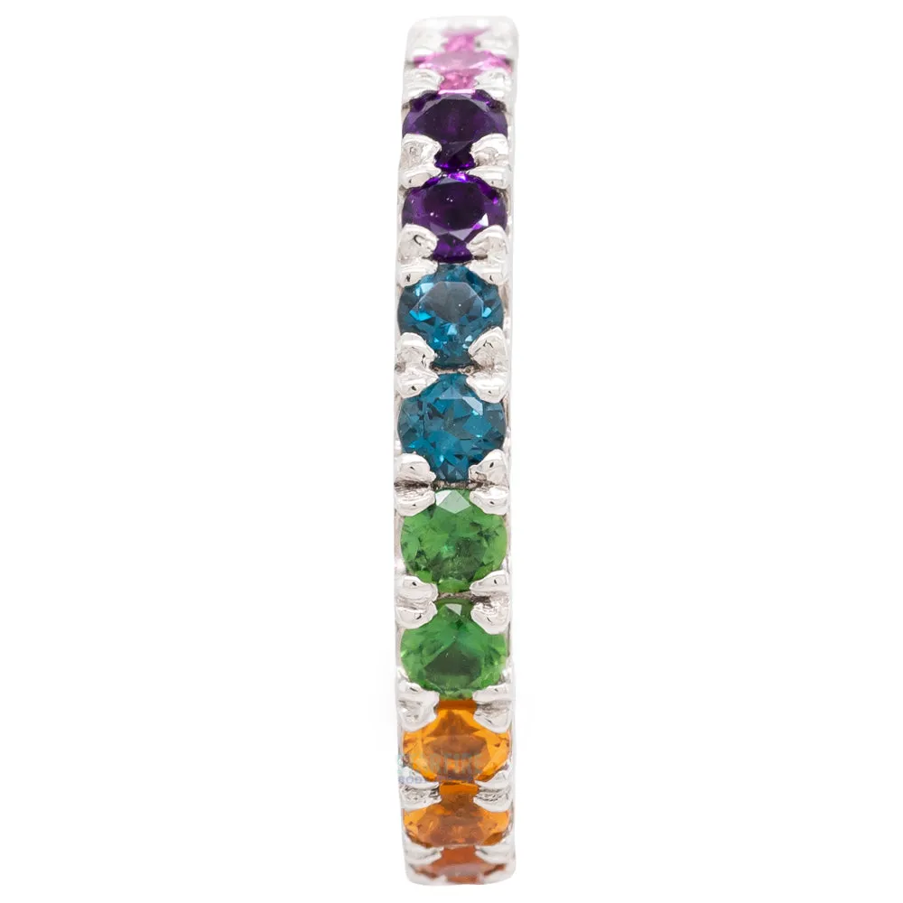 Telesto Hinge Ring in Gold with Rainbow in Genuine Gemstones