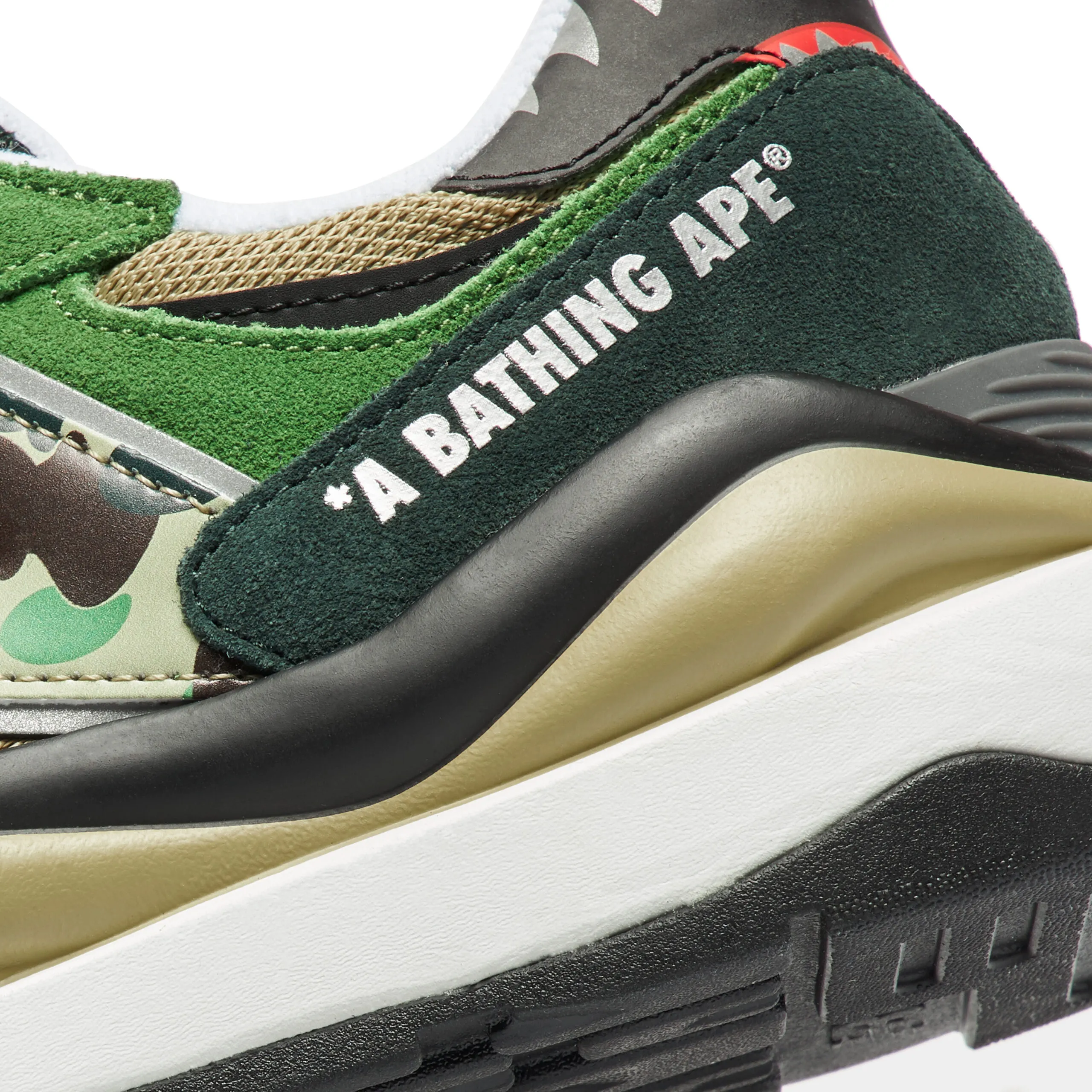 The BAPE x New Balance 57/40 in Signature Green ABC Camo Is an Online Exclusive