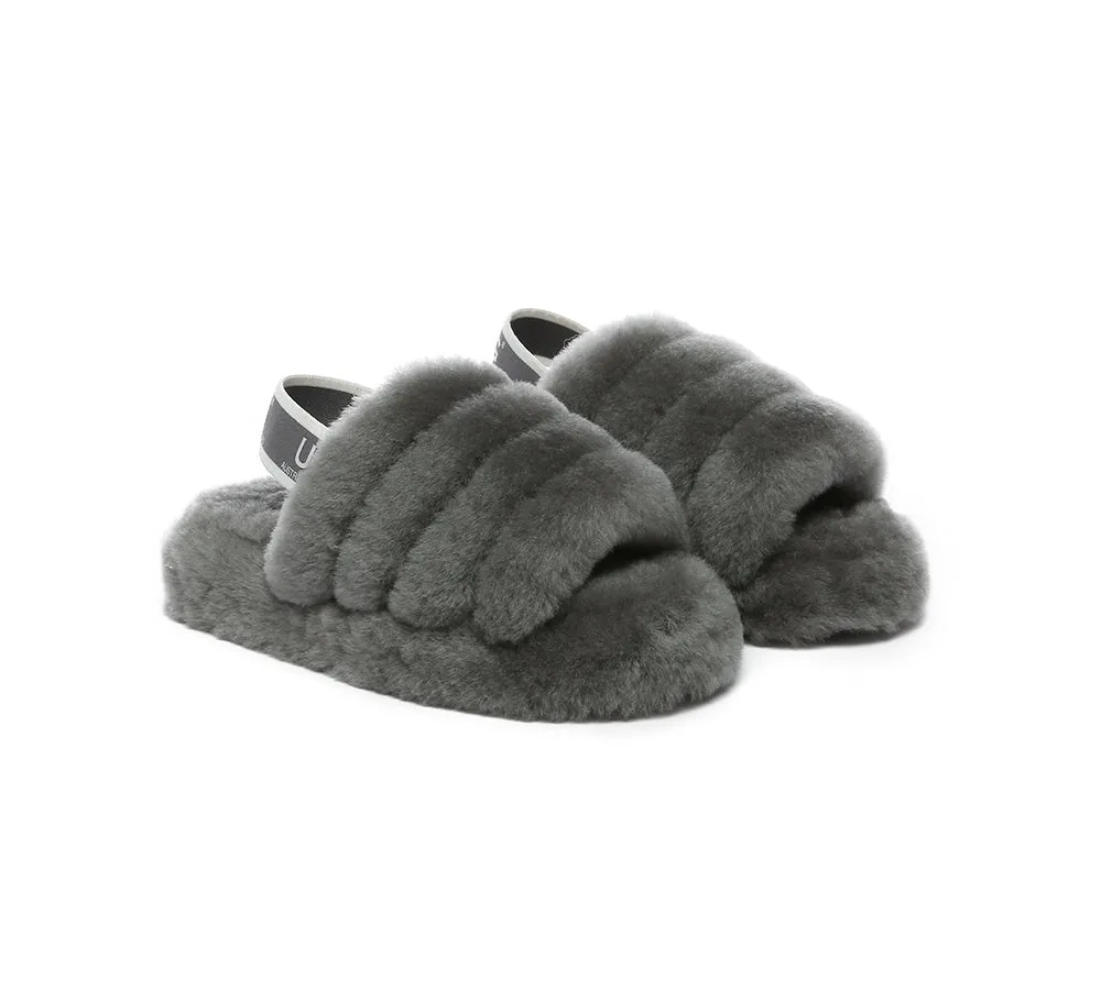 UGG Kids Slingback Slides - Fluffy and Puffy Australian Shepherd Style