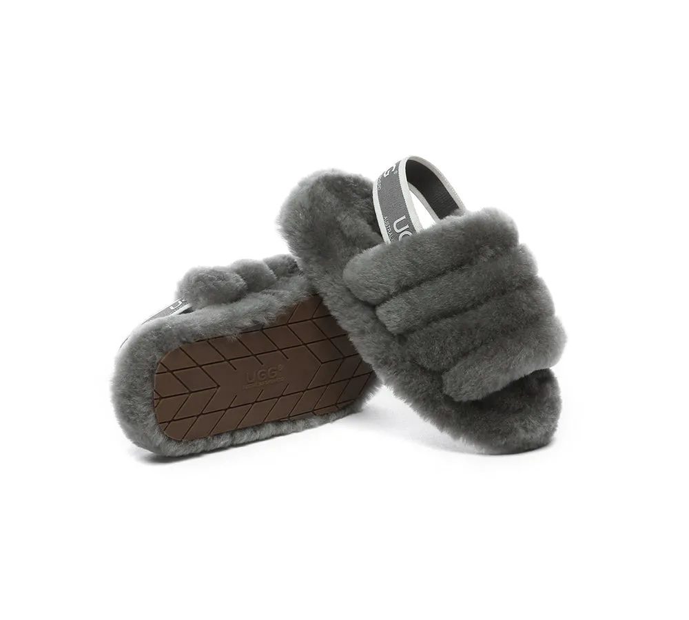 UGG Kids Slingback Slides - Fluffy and Puffy Australian Shepherd Style