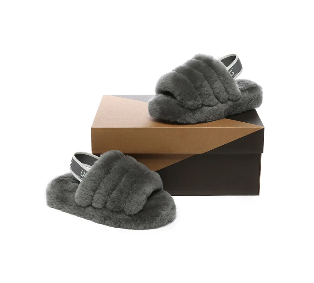 UGG Kids Slingback Slides - Fluffy and Puffy Australian Shepherd Style