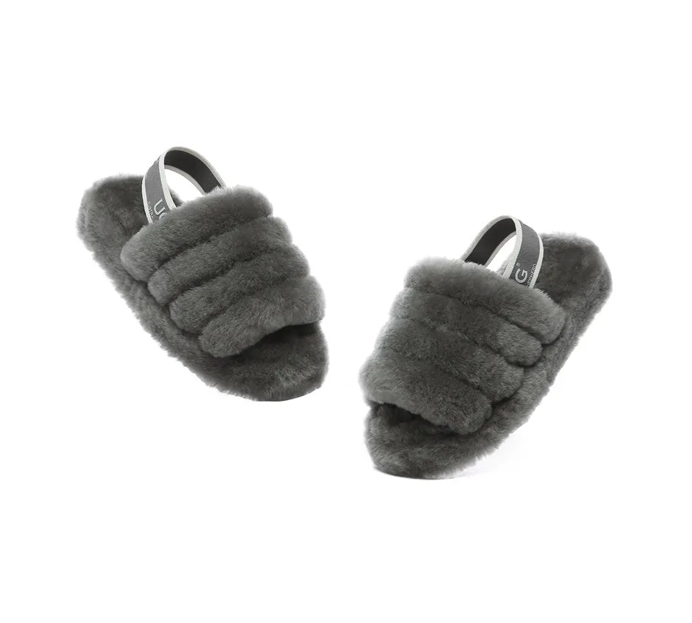 UGG Kids Slingback Slides - Fluffy and Puffy Australian Shepherd Style