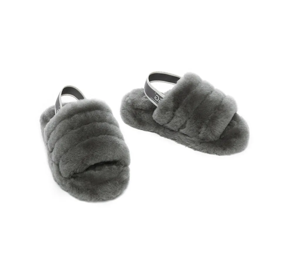 UGG Kids Slingback Slides - Fluffy and Puffy Australian Shepherd Style