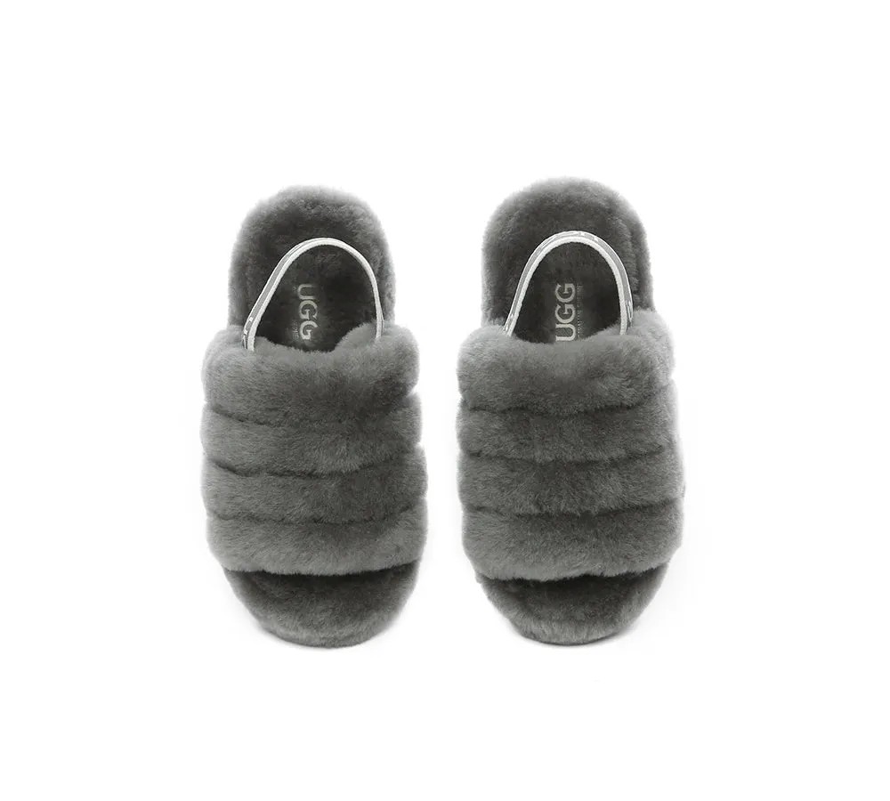 UGG Kids Slingback Slides - Fluffy and Puffy Australian Shepherd Style