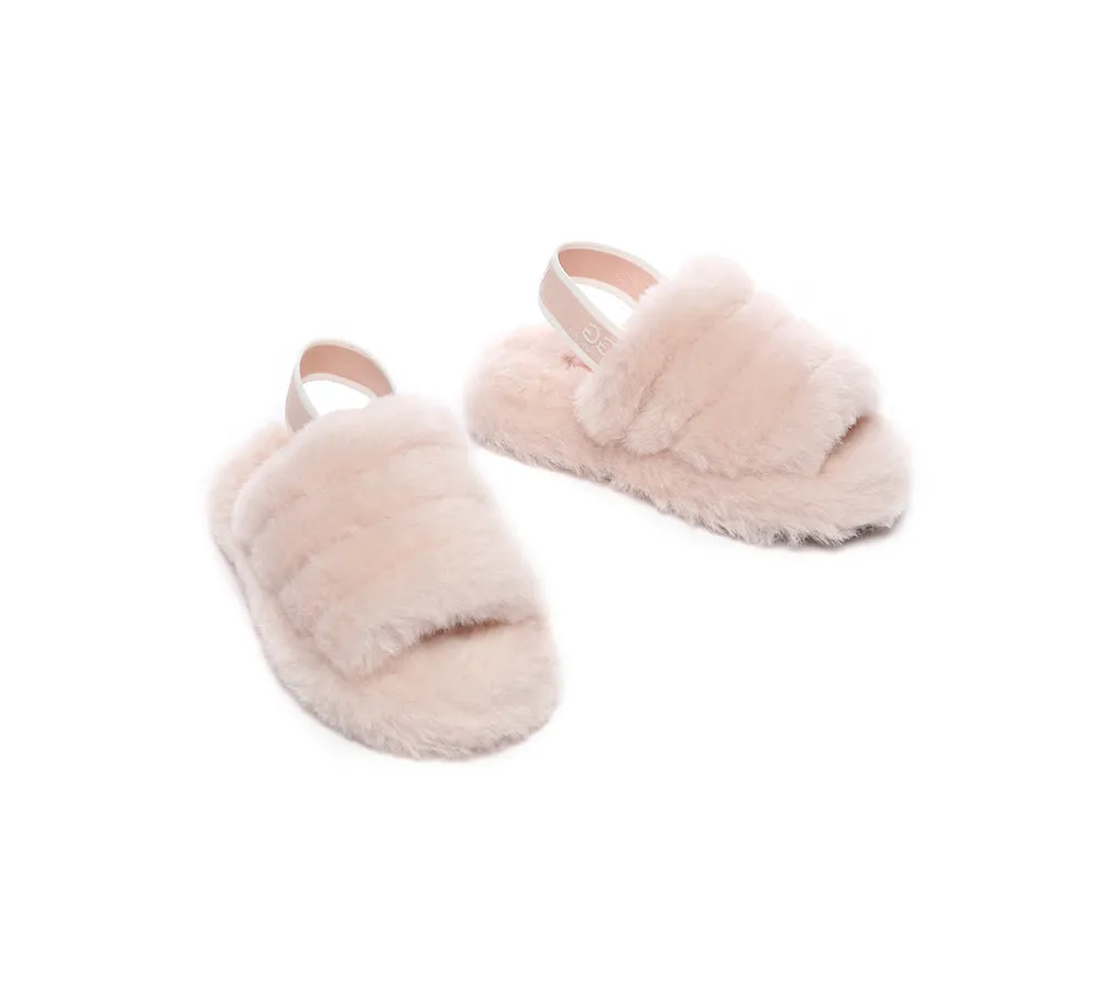 UGG Kids Slingback Slides - Fluffy and Puffy Australian Shepherd Style