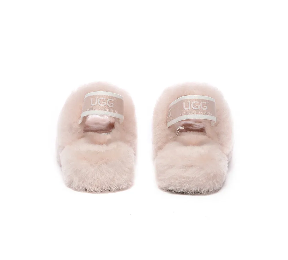 UGG Kids Slingback Slides - Fluffy and Puffy Australian Shepherd Style