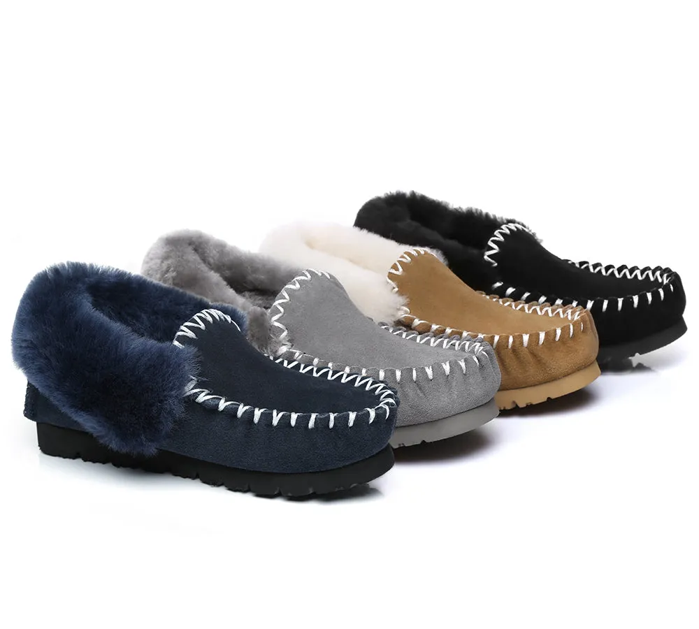 UGG men's ankle sheepskin slippers - Australian Shepherd Popo moccasins, big size.