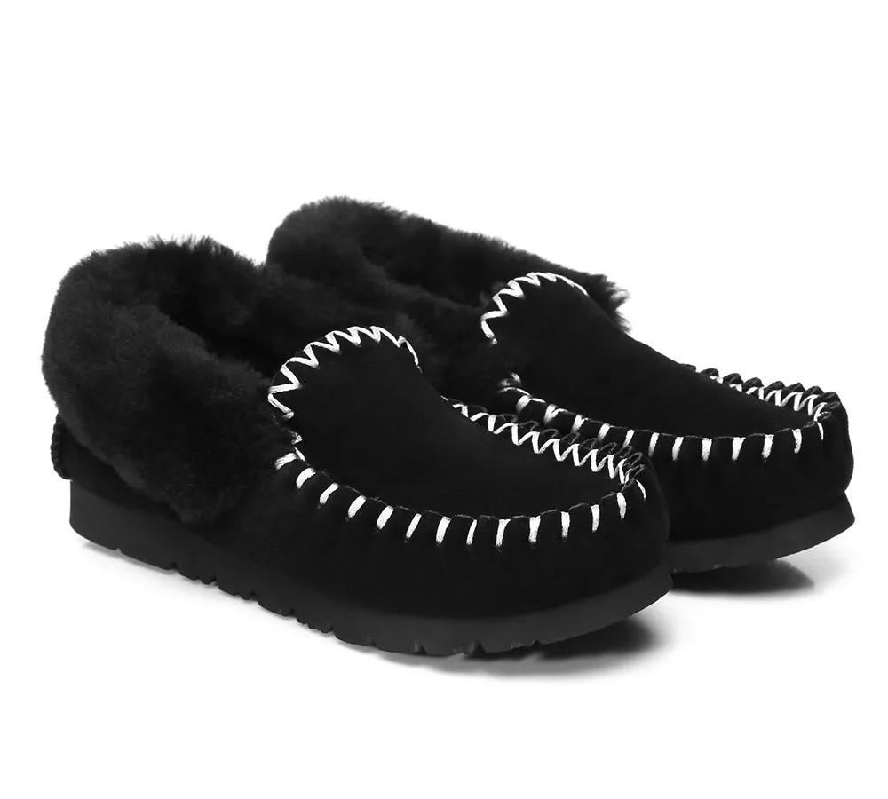 UGG men's ankle sheepskin slippers - Australian Shepherd Popo moccasins, big size.