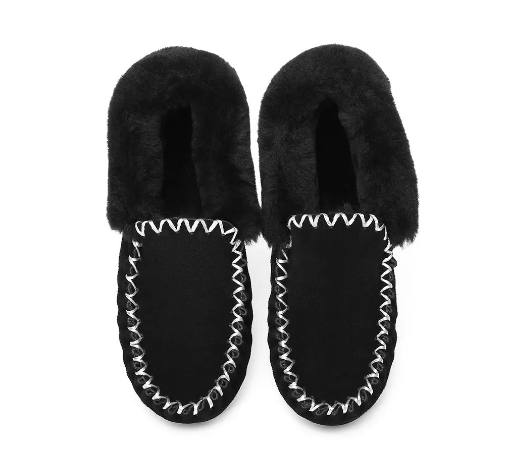 UGG men's ankle sheepskin slippers - Australian Shepherd Popo moccasins, big size.