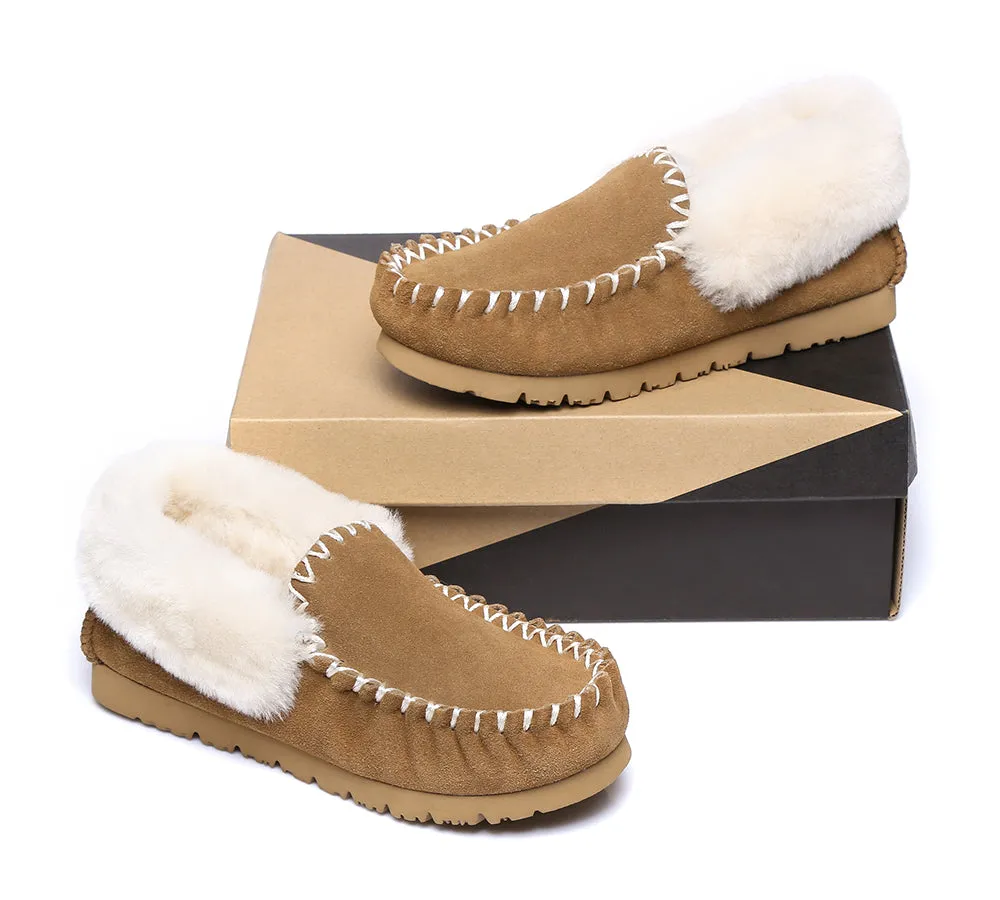 UGG men's ankle sheepskin slippers - Australian Shepherd Popo moccasins, big size.