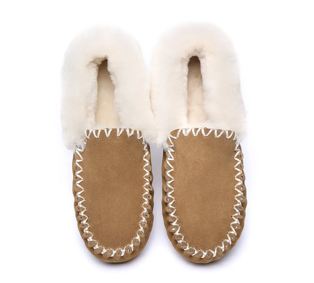 UGG men's ankle sheepskin slippers - Australian Shepherd Popo moccasins, big size.