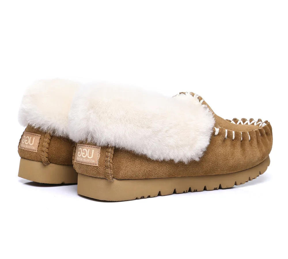 UGG men's ankle sheepskin slippers - Australian Shepherd Popo moccasins, big size.