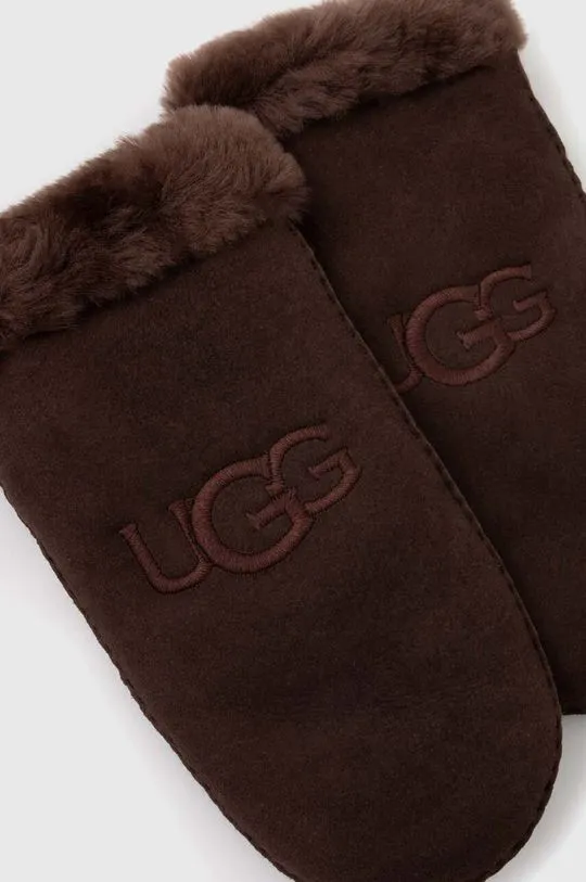 UGG suede gloves women's brown color