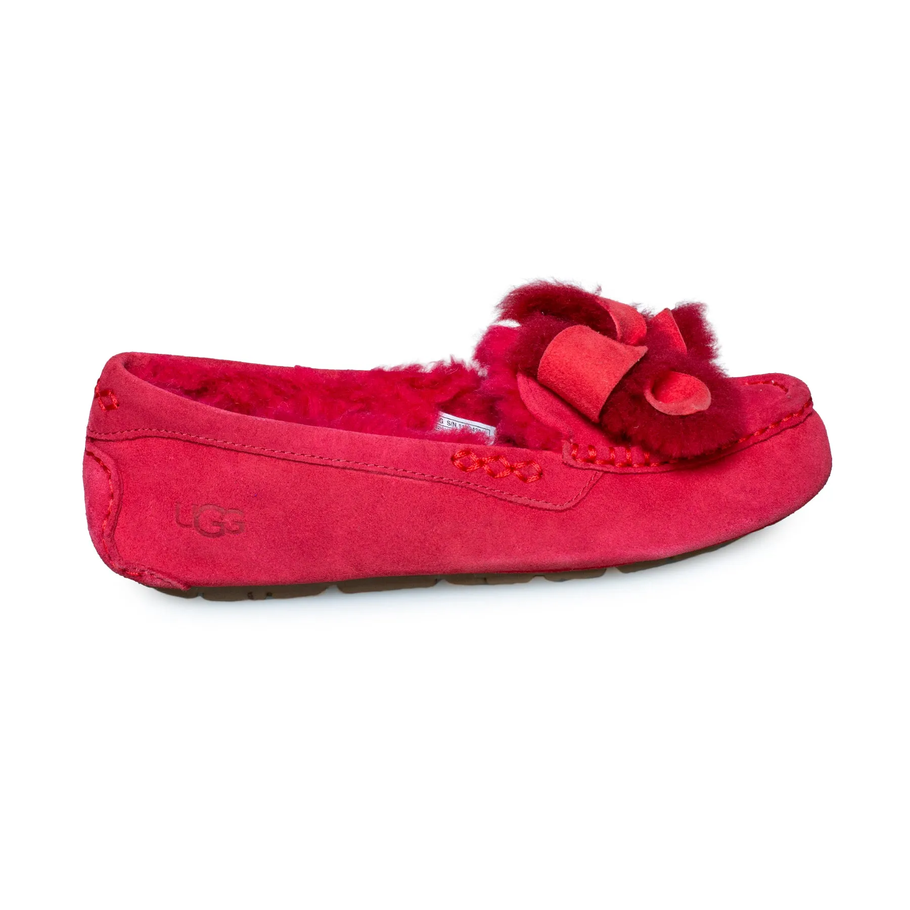 UGG Women's Red Slippers with Bow Ribbon, Ansley Heritage