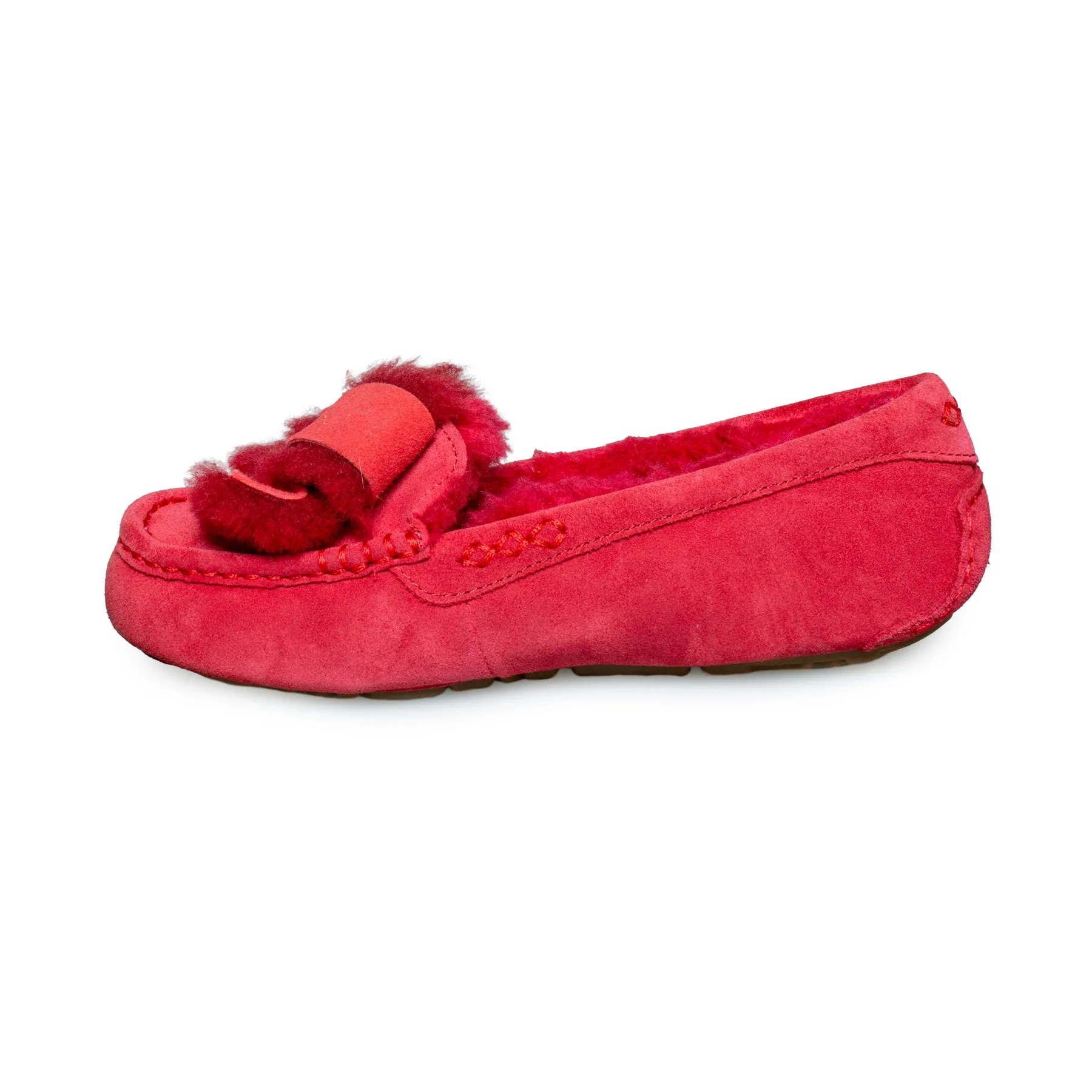 UGG Women's Red Slippers with Bow Ribbon, Ansley Heritage