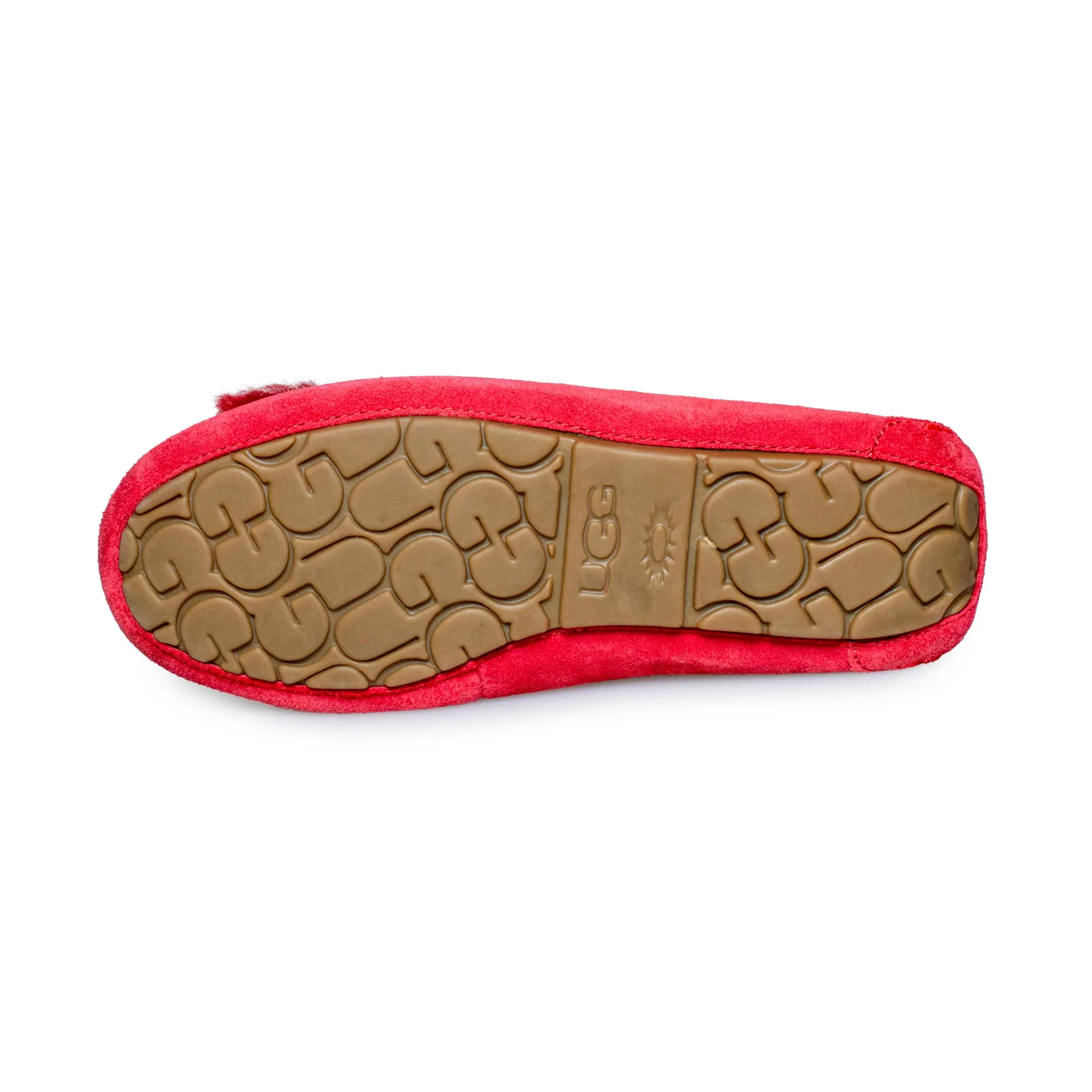 UGG Women's Red Slippers with Bow Ribbon, Ansley Heritage