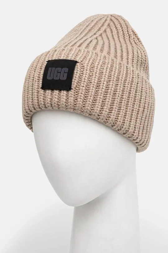 UGG wool blend beanie beige color thick knit