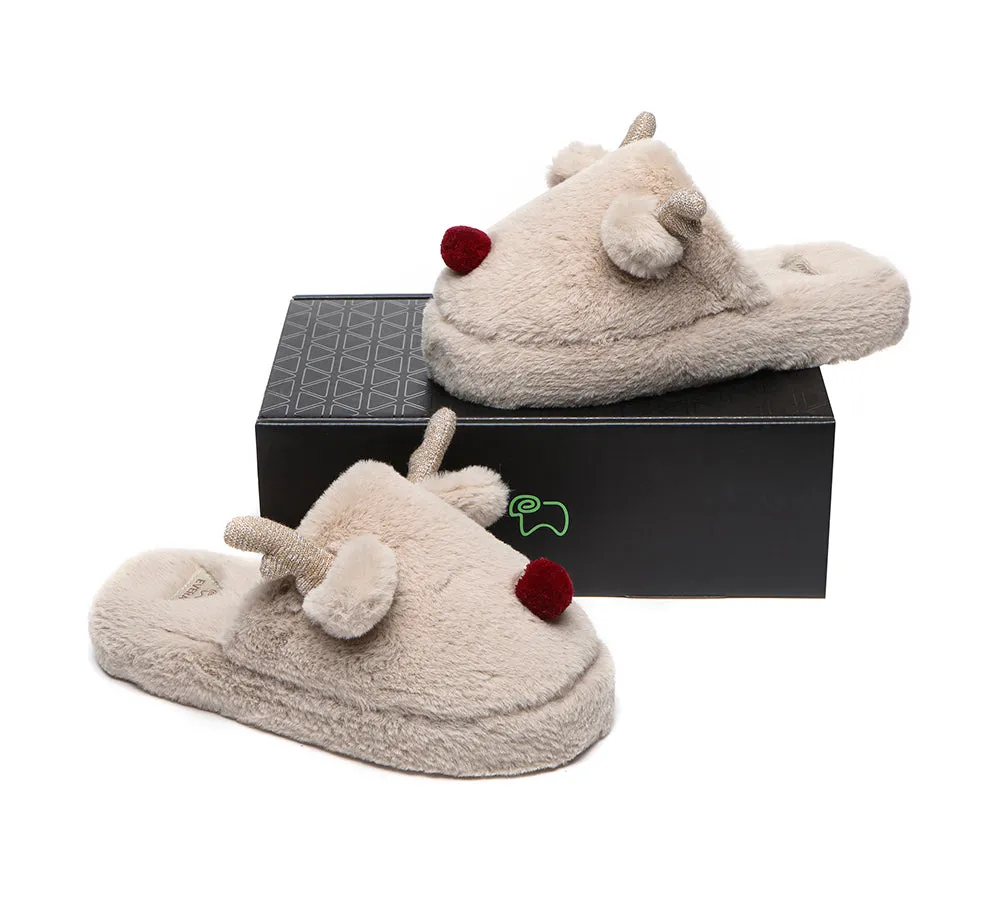 Ultra Plush Unisex Reindeer Slippers - Shop NOW