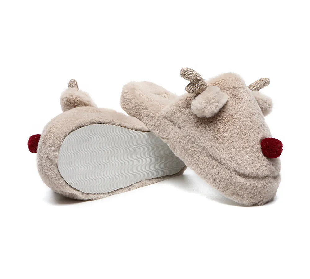 Ultra Plush Unisex Reindeer Slippers - Shop NOW