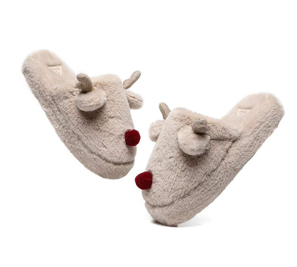 Ultra Plush Unisex Reindeer Slippers - Shop NOW