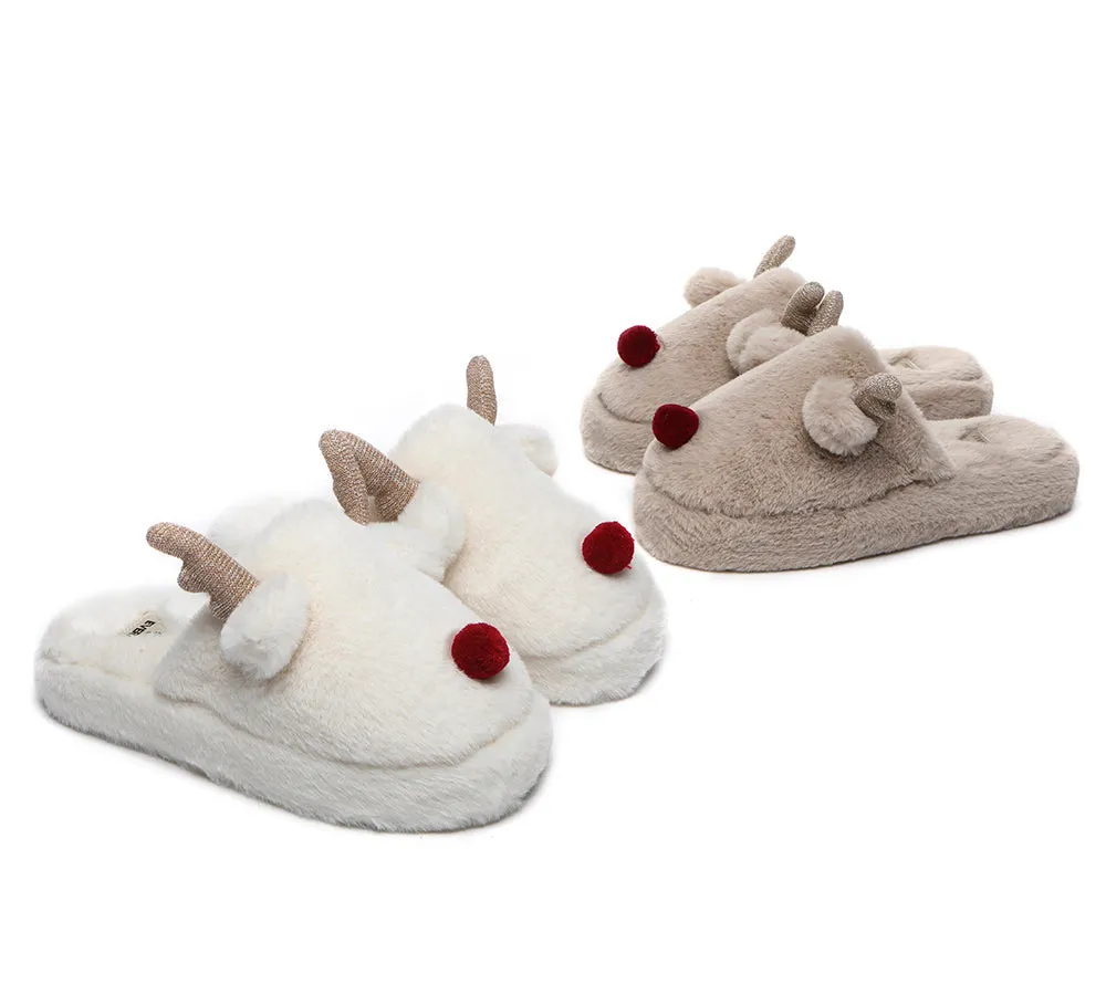 Ultra Plush Unisex Reindeer Slippers - Shop NOW