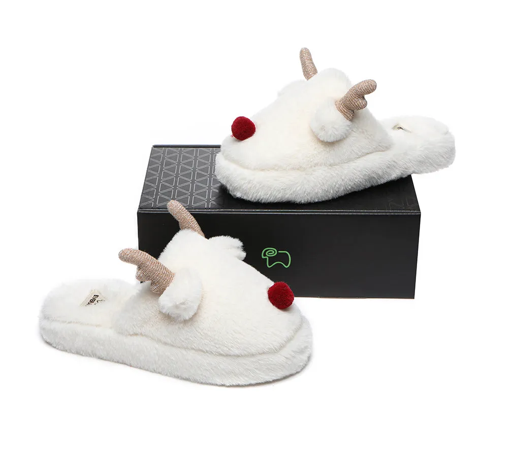 Ultra Plush Unisex Reindeer Slippers - Shop NOW