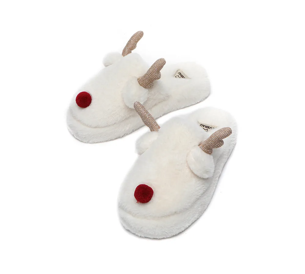 Ultra Plush Unisex Reindeer Slippers - Shop NOW