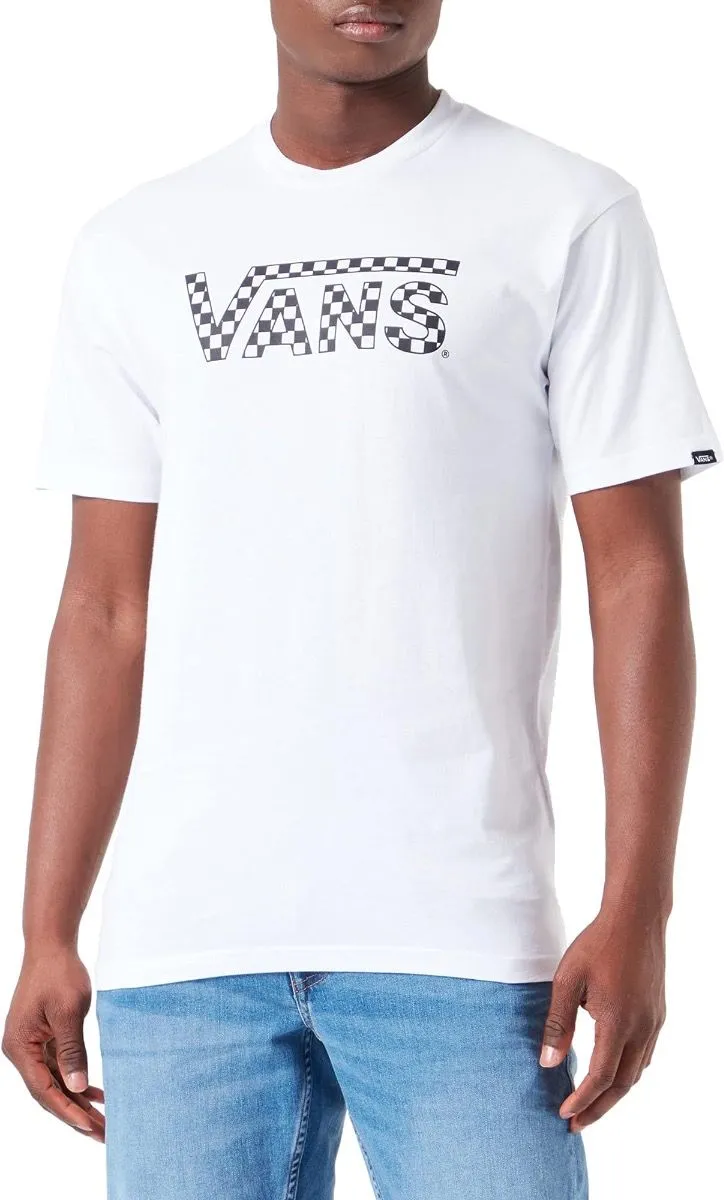 Vans Crew Neck Checkered Logo T-Shirt White/Black