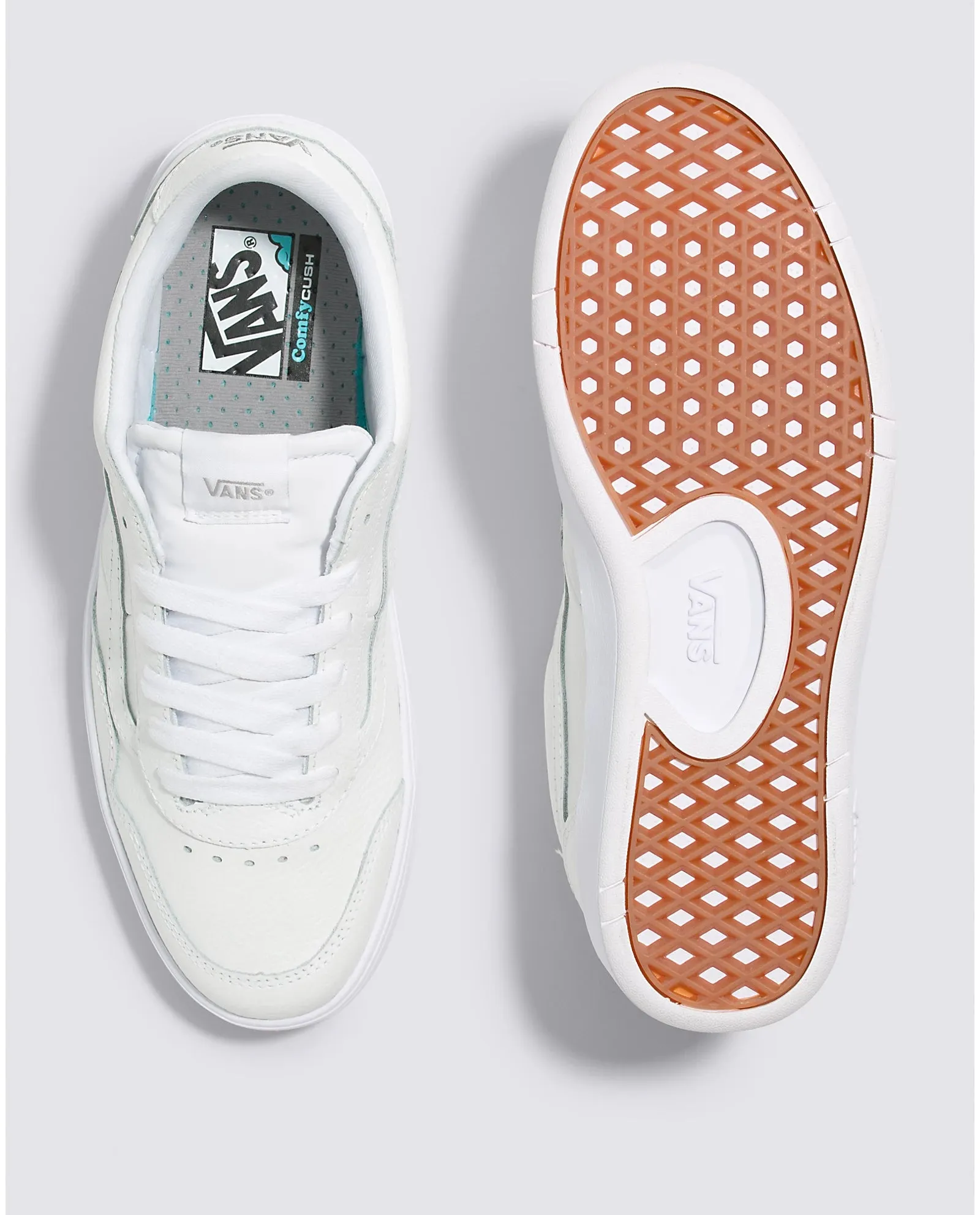 VANS Cruze Too ComfyCush Leather Shoe in True White