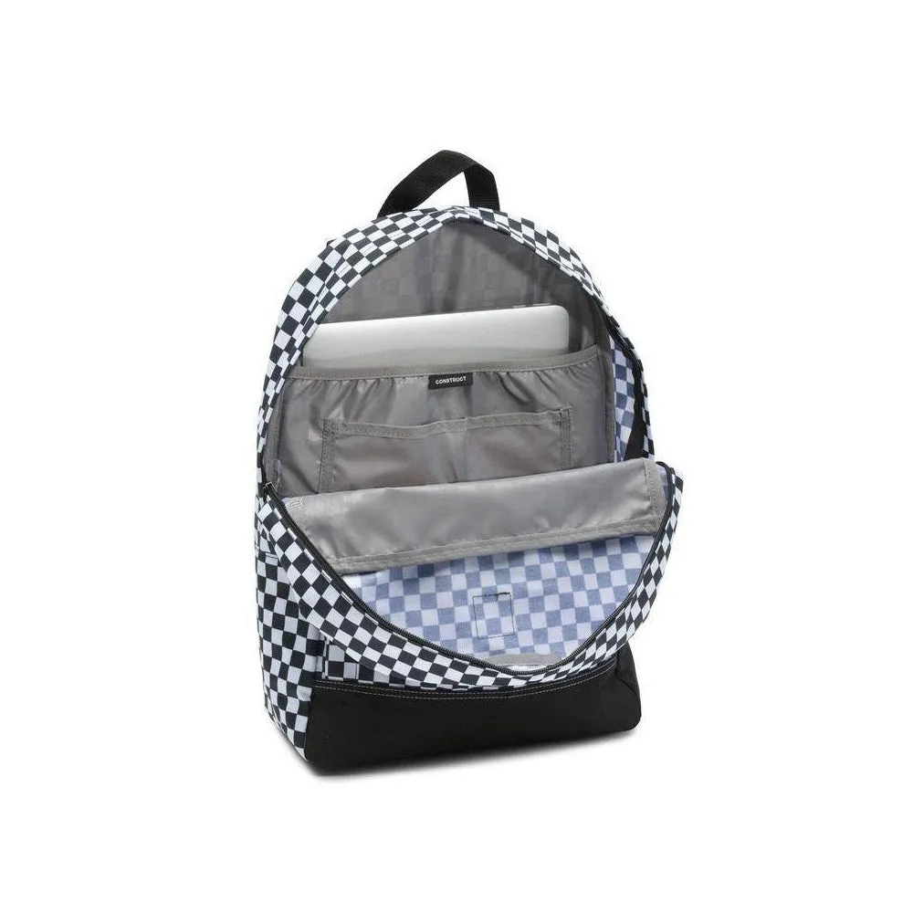 Vans men's Construct Skool Backpack - Black/White Checkerboard