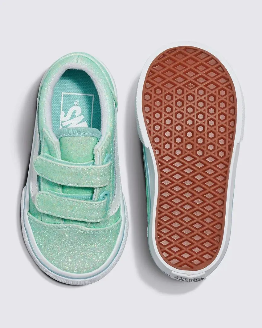 Vans Toddler Shoes, Glitter Pastel Velcro Old Skool