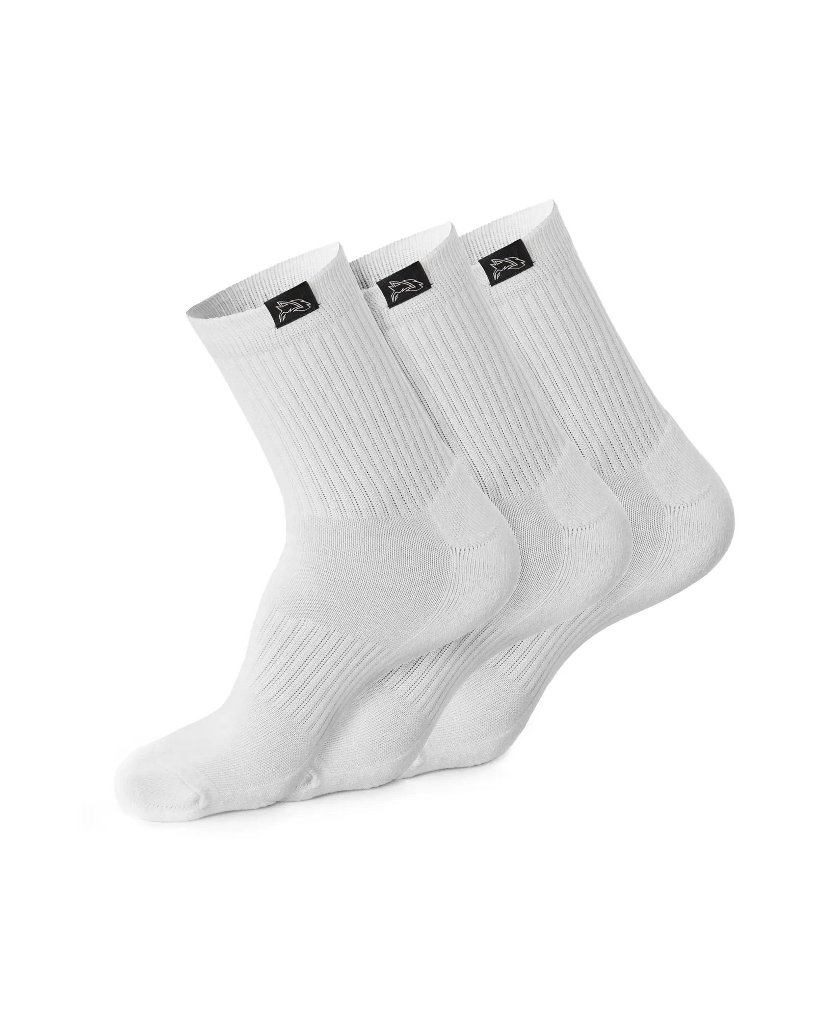 Wolf Head Crew Sock 3 pack - White