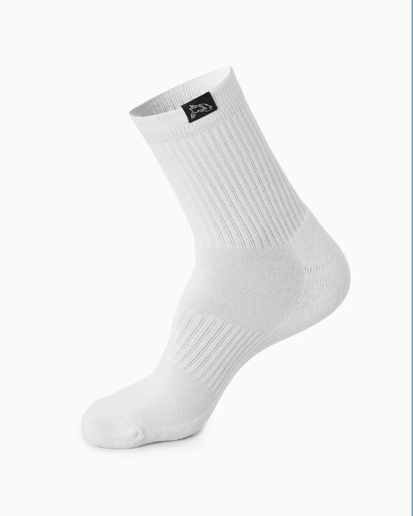 Wolf Head Crew Sock 3 pack - White