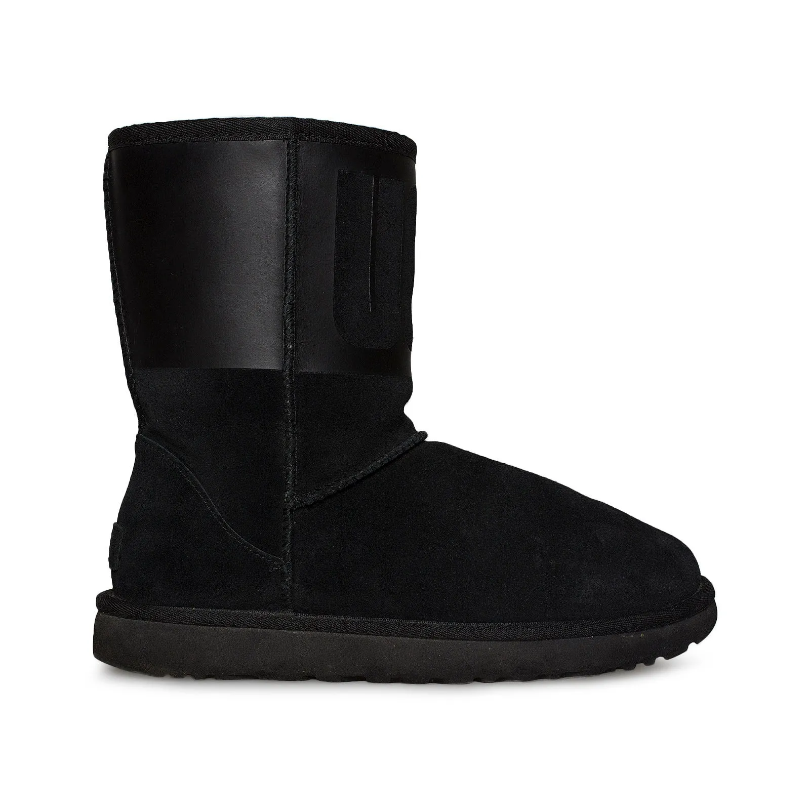 Women's Black UGG Classic Short Boots with Rubber Graphic