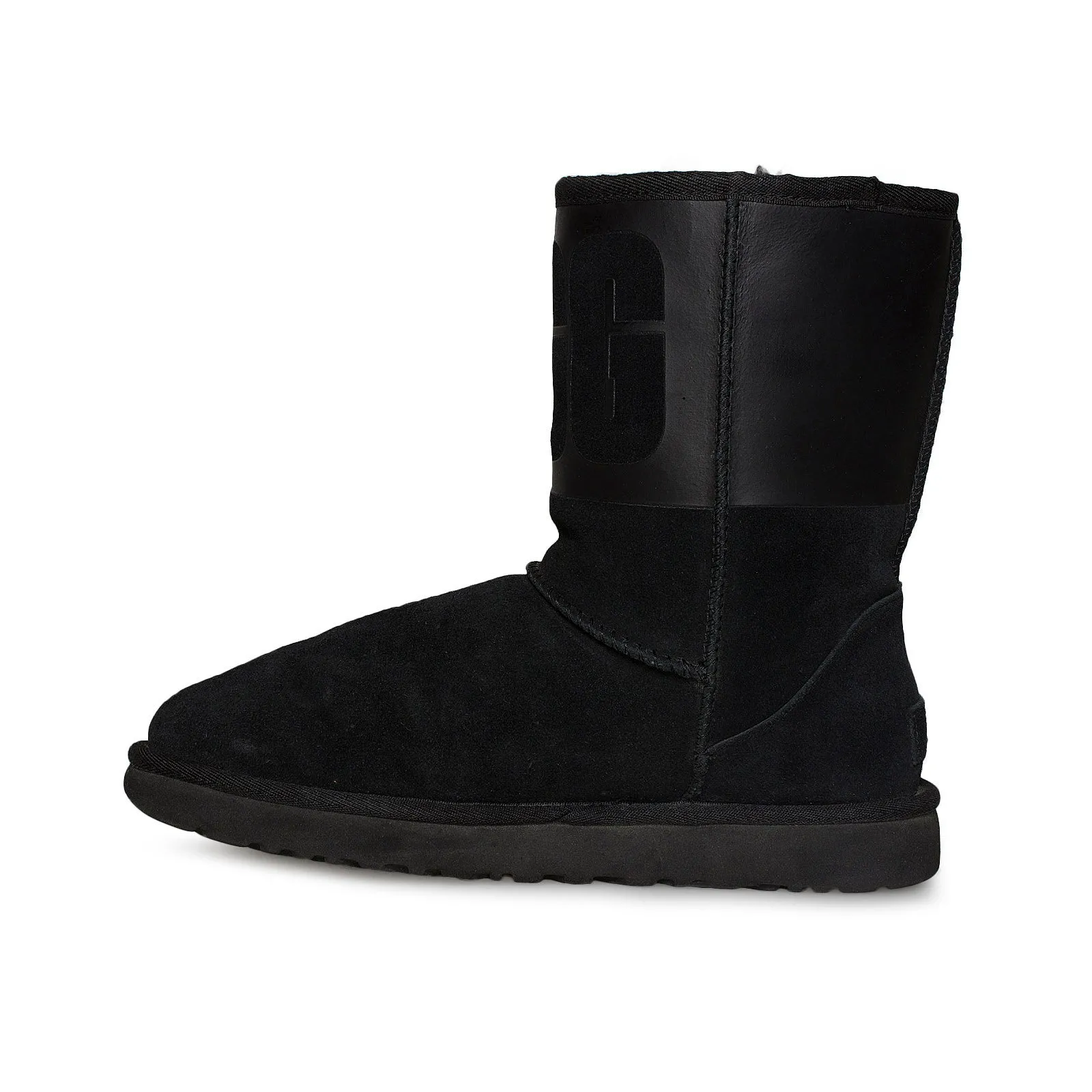 Women's Black UGG Classic Short Boots with Rubber Graphic