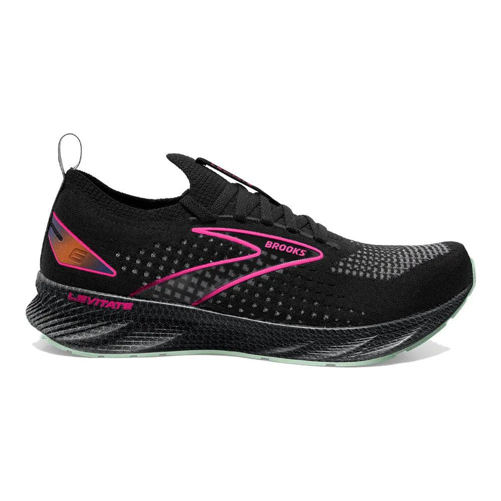 Women's Brooks Levitate StealthFit 6 Black Pink 10 B Medium - Buy Now